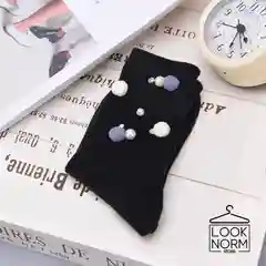 Черный утепленные носки с декором