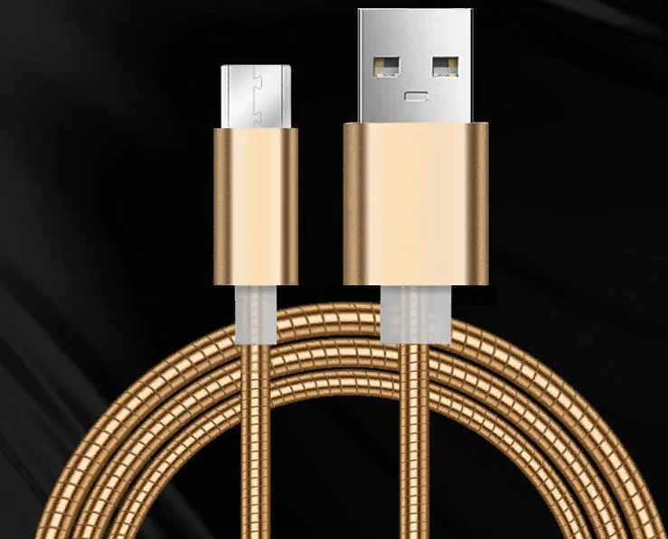 Серебряный кабель usb полностью в металле