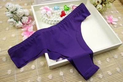 Фиолетовый трусы стринги женские бесшовные