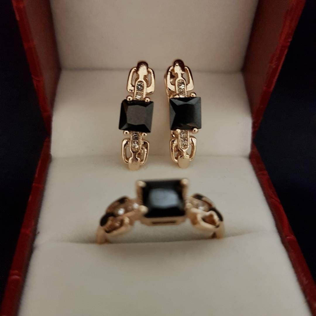 Комплект серьги кольцо "Дубайское золото" купить по цене 499 ₽ в интернет-магазине KazanExpress