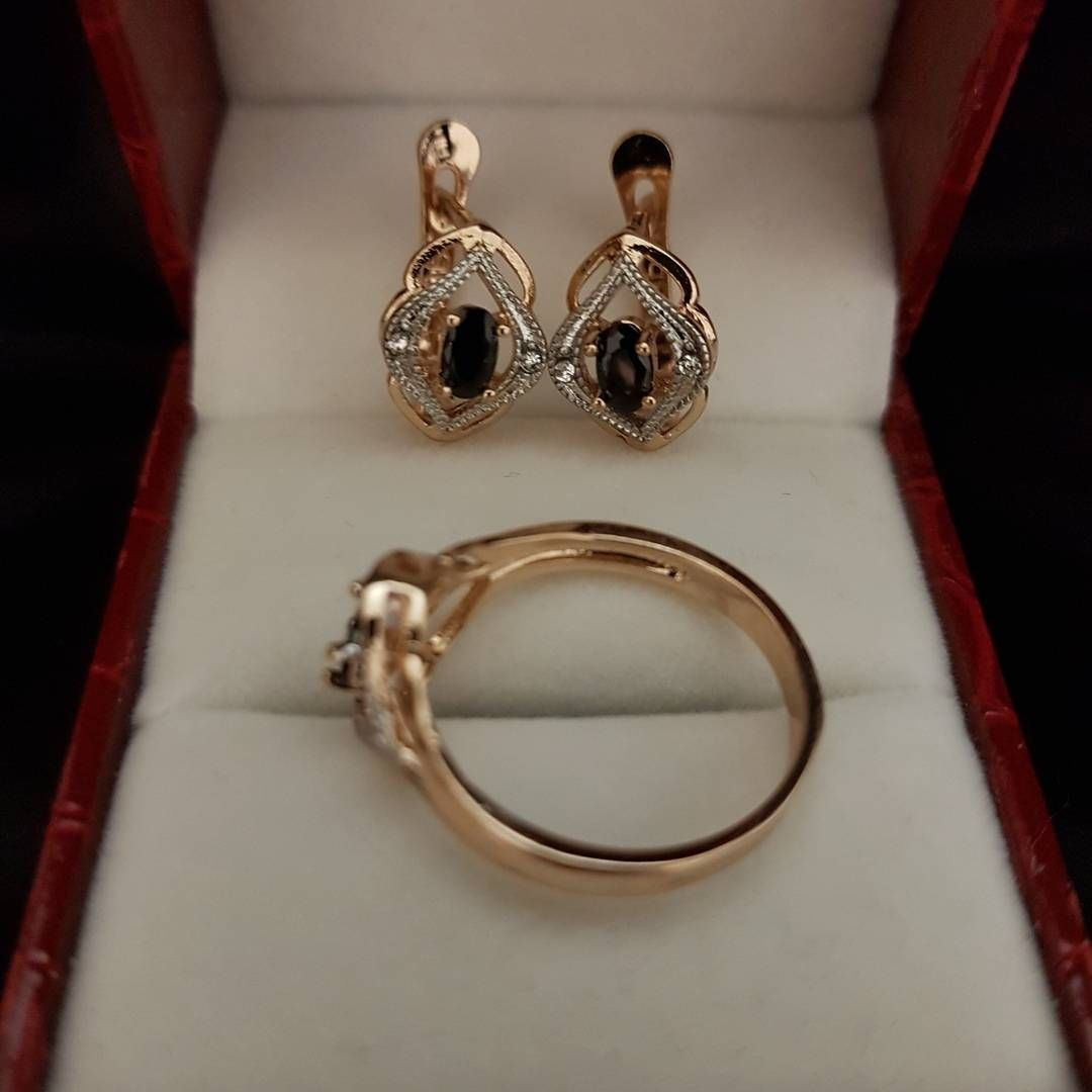 Комплект серьги и кольцо "Дубайское золото" купить по цене 449 ₽ в интернет-магазине KazanExpress