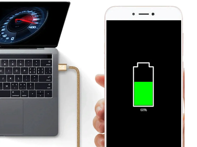 Серебряный кабель usb полностью в металле