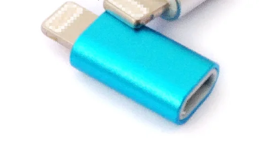 Синий переходник apple 8 pin - micro usb