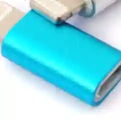 Синий переходник apple 8 pin - micro usb