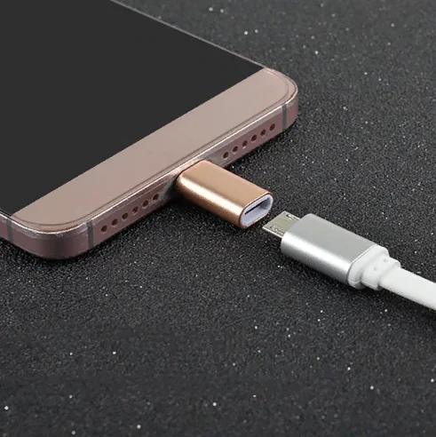 Фиолетовый адаптер-переходник мicro usb / type-c / 5 шт