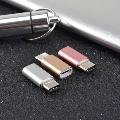 Фиолетовый адаптер-переходник мicro usb / type-c / 5 шт