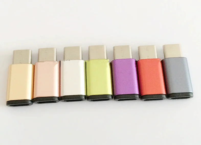 Фиолетовый адаптер-переходник мicro usb / type-c / 5 шт