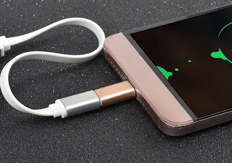 Фиолетовый адаптер-переходник мicro usb / type-c / 5 шт