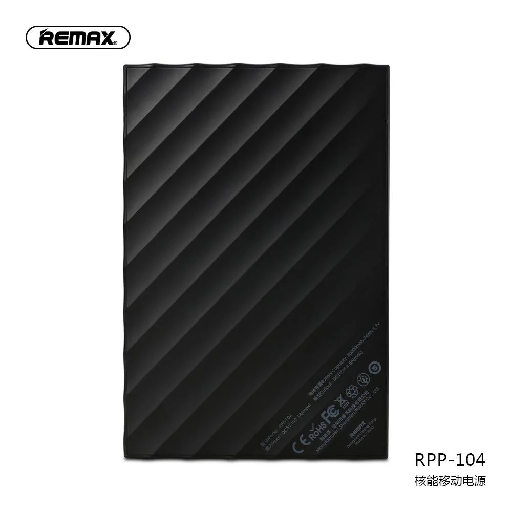 Черный мобильный аккумулятор (PowerBank) REMAX HURLON Series RPP-104 20000 mAh