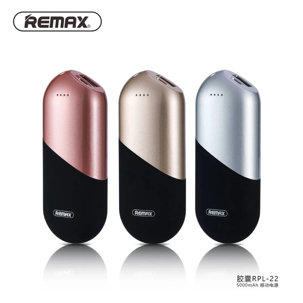 Золотой мобильный аккумулятор (PowerBank) REMAX Capsule RPL-22 5000 mAh