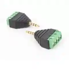 2 шт/ Штекер стерео 3,5 мм с клеммой под винт, 4 Pin