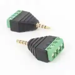 2 шт/ Штекер стерео 3,5 мм с клеммой под винт, 4 Pin