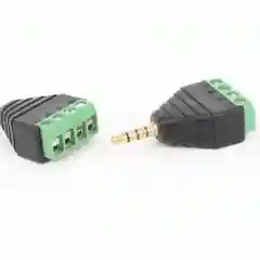 2 шт/ Штекер стерео 3,5 мм с клеммой под винт, 4 Pin