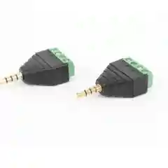 2 шт/ Штекер стерео 3,5 мм с клеммой под винт, 4 Pin
