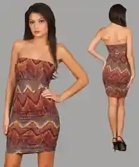 Платье обтягивающее с полосатым принтом (MADE IN USA)
