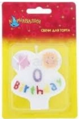 Свеча для торта  "1 birthday"