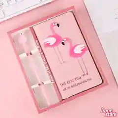 Фуксия набор для заметок: ежедневник "Flamingo" и ручка