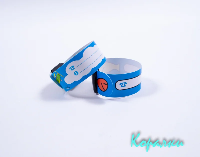 Голубой информационный браслет для детей, infoband