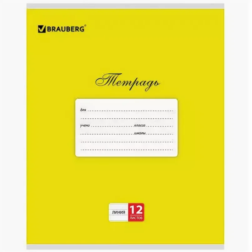 Тетрадь в клетку 12 л. BRAUBERG класика, 1 штука
