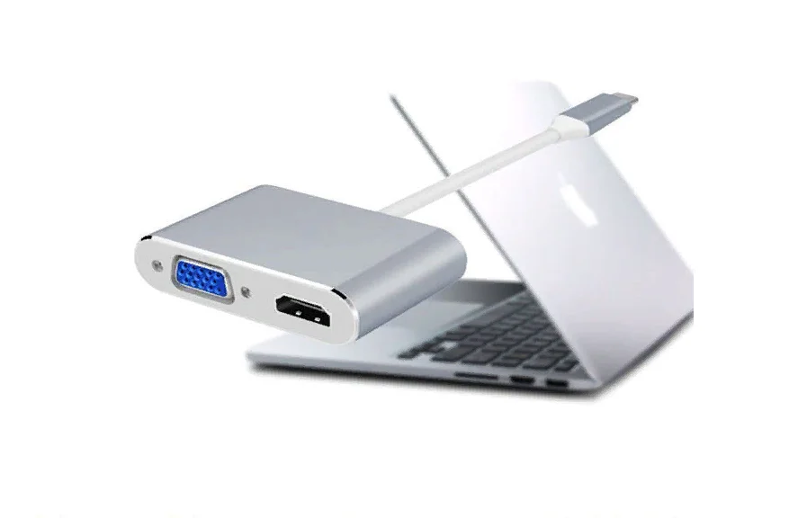 Угольный конвертер type C to VGA + HDMI