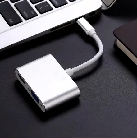 Угольный конвертер type C to VGA + HDMI