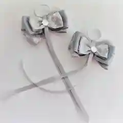 Серый бант для волос