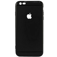 Чехол-накладка мягкая ультратонкая для iPhone с вырезом "Яблоко"
