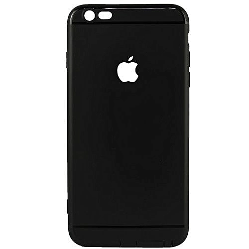 Чехол-накладка мягкая ультратонкая для iPhone с вырезом "Яблоко"