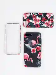 Черный чехол для iPhone "Flamflower" 6s, 7, 8 Plus, X, Xs Max, XR, pkt