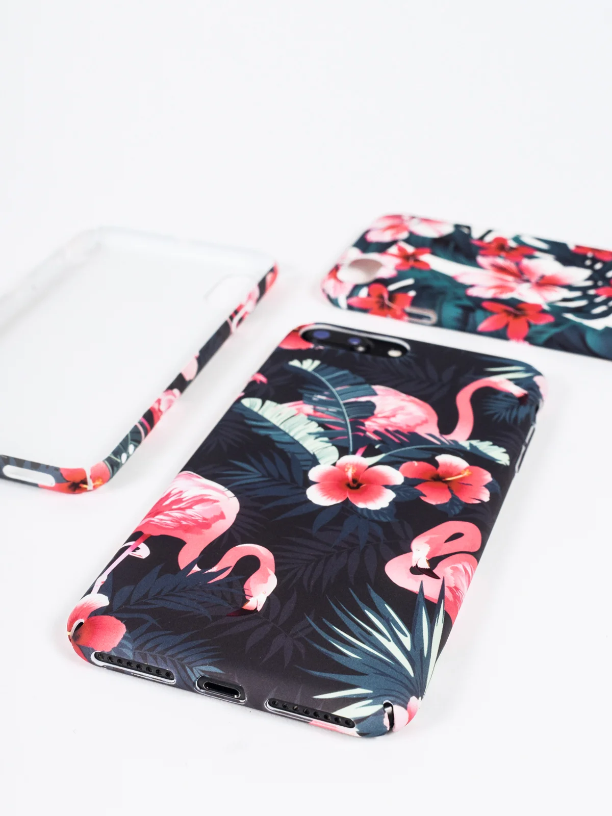 Черный чехол для iPhone "Flamflower" 6s, 7, 8 Plus, X, Xs Max, XR, pkt