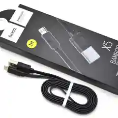 Кабель HOCO X5 Bamboo (2,4А) Micro -USB Белый Черный – 1 метр.