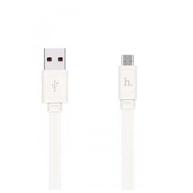 Кабель HOCO X5 Bamboo (2,4А) Micro -USB Белый Черный – 1 метр.