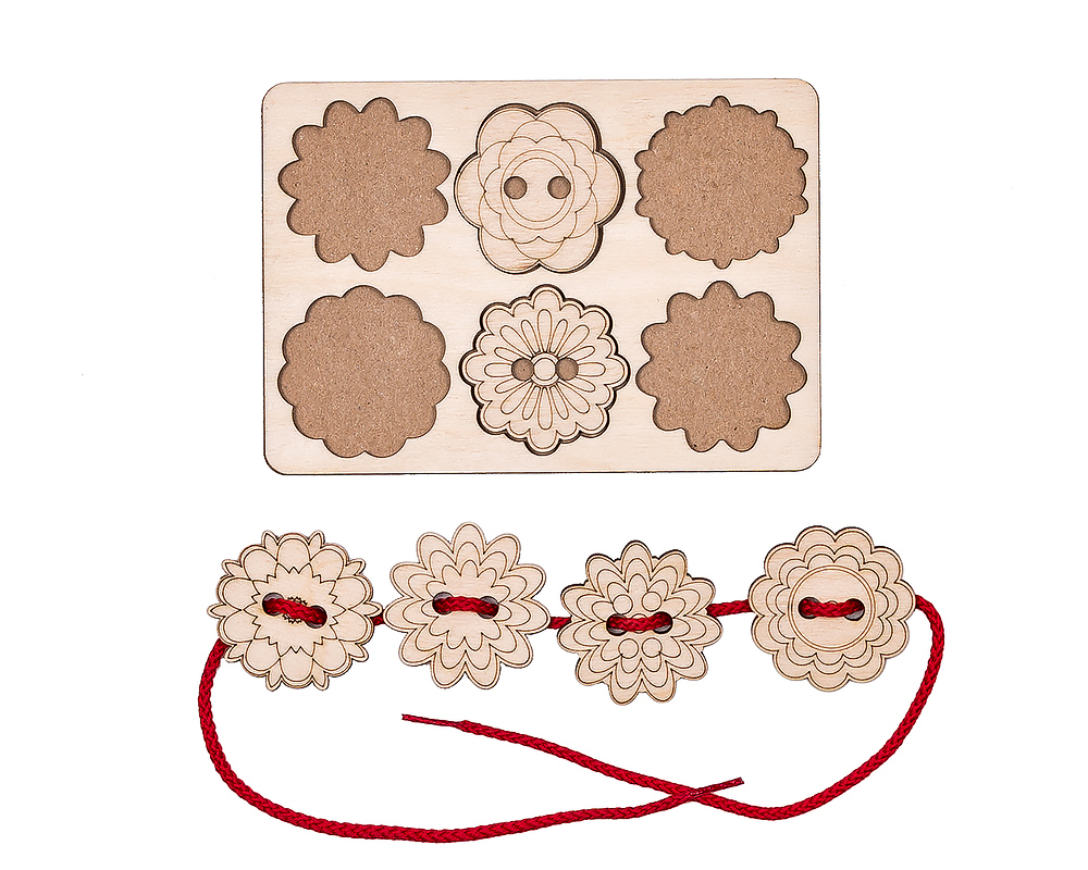 Головоломка Шнуровка из дерева Цветы купить по цене 120 ₽ в  интернет-магазине Магнит Маркет