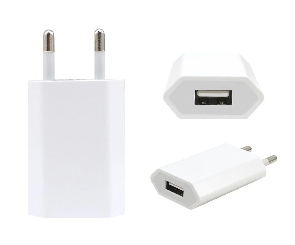 Белый сетевое зарядное устройство APPLE USB Power Adapter, белое, класс А