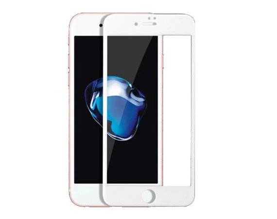 Белый защитное 5D 9H стекло на iPhone 6, 6S / 6 Plus, 6S Plus / 7, 8 / 7 Plus, 8 Plus / X, XS / XR / XS Max / 11 / 11 PRO / 11 PRO MAX (разные цвета)