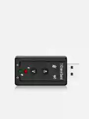 Внешняя звуковая аудиокарта USB 7,1, черная, для микрофона в компьютер или ноутбук 2 входа