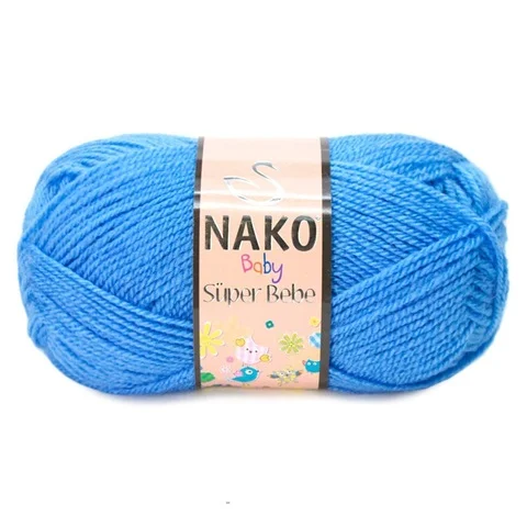 Синий пряжа Nako super bebe