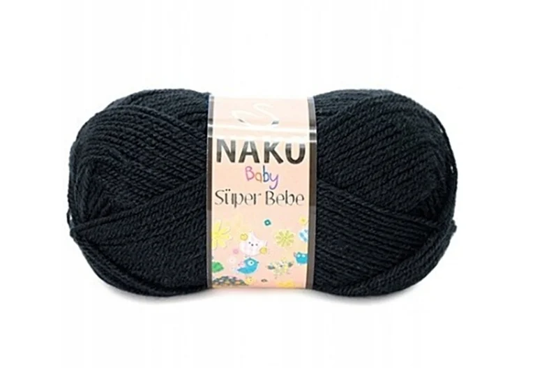 Черный пряжа Nako super bebe