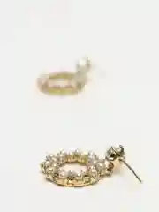 Серьги кольца на подвеске с искусственным жемчугом Kira