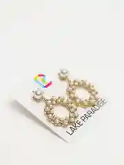Серьги кольца на подвеске с искусственным жемчугом Kira