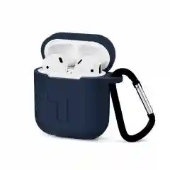 Темно-синий чехол для беспроводных наушников - бокса Airpods