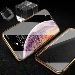 Золотой магнитный металический чехол IPhone  эйпл стальной x xs xr 11 pro черный золотой серебряный серый стекло стеклянный