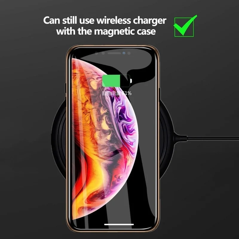 Золотой магнитный металический чехол IPhone  эйпл стальной x xs xr 11 pro черный золотой серебряный серый стекло стеклянный