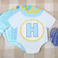 Гирлянда в форме детского боди Happy Birthday