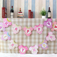 Гирлянда в форме детского боди Happy Birthday