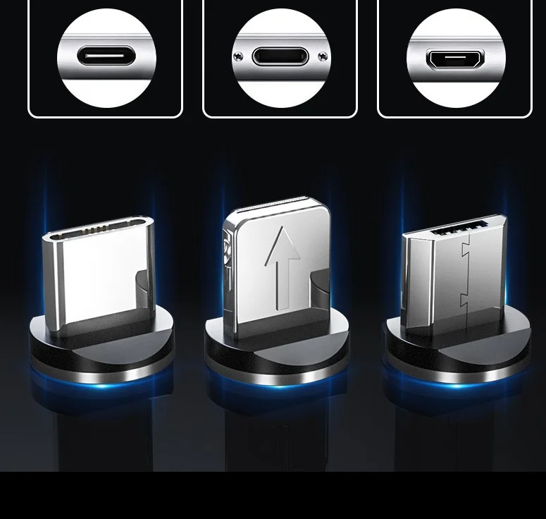 Зеленый usb LED кабель магнитный для телефона