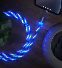 Зеленый usb LED кабель магнитный для телефона