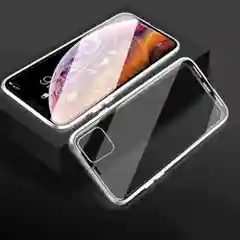 Серебряный магнитный металический чехол IPhone  эйпл стальной x xs xr 11 pro черный золотой серебряный серый стекло стеклянный