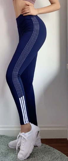 Легинсы женские спортивные, с боковыми полосками
