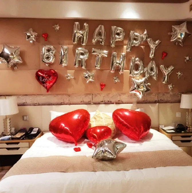 Воздушные шары "Happy Birthday". Фольгированный